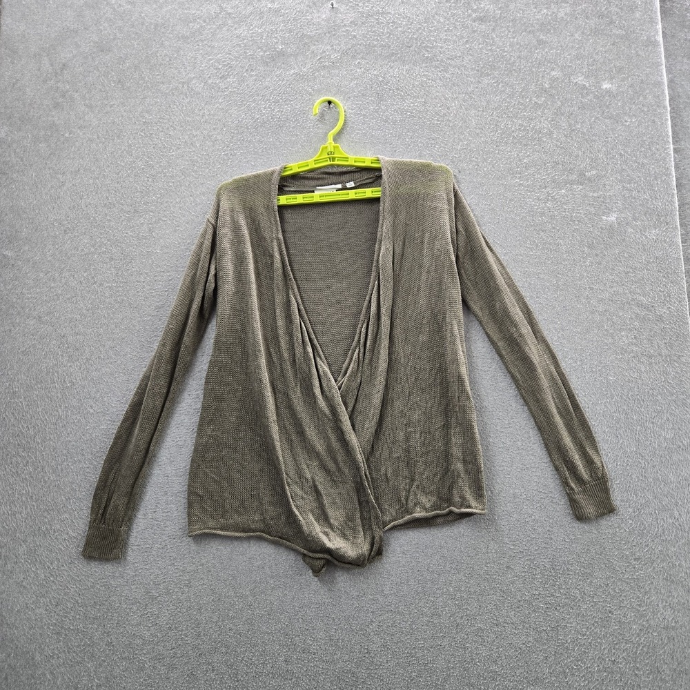 Uniqlo Women Sweater M Gray Open Front Cardigan Long Sleeve